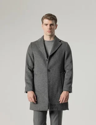 Abrigo con bolsillos estampado jaspeado para hombre