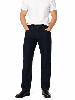 Edward's Jeans Recto Hombre Tiro Alto Azul Oscuro EE05