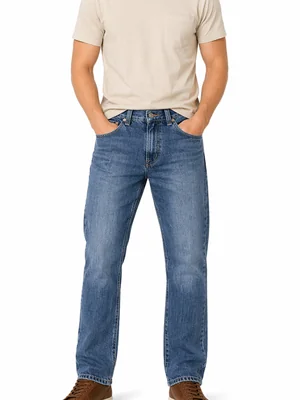 Edward's Jeans Recto Hombre Tiro Alto Azul Medio EE04