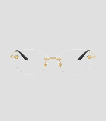 Lentes oftálmicos redondos dorados Unisex