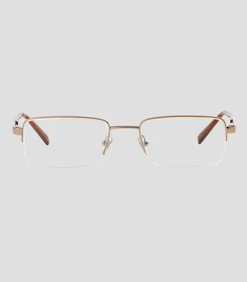 Lentes oftálmicos rectangulares bronce Hombre