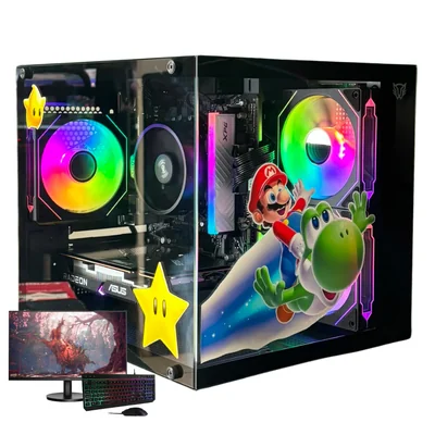 PC JATS GAMER RYZEN 5 5500 / RX 6400 / 16GB RAM / 500GB SSD/ CERTIFICADA / TECLADO MOUSE RGB / MONITOR