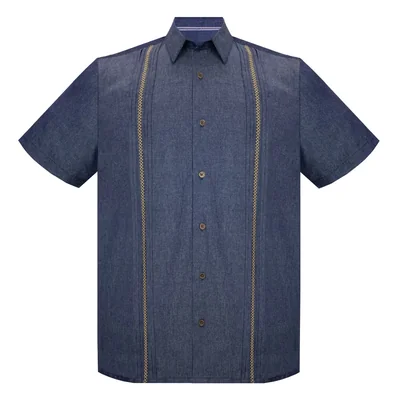 Camisa Azul Marino Malibu Cancumisa Manga Corta para Hombre