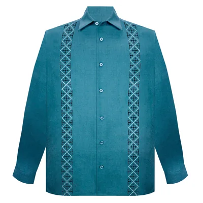 Camisa Petróleo Mexican Cancumisa Maga Larga para Hombre