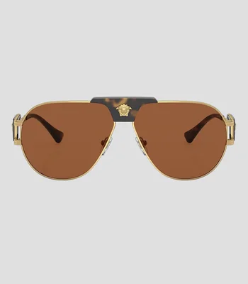 Lentes de sol Aviador dorados Hombre