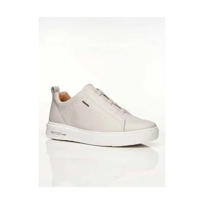 Tenis Casual en Piel Pegada Gris Claro Agujetas Elásticas para Hombre