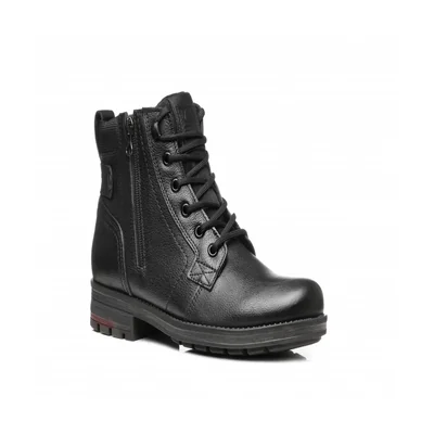 Bota Alta en Piel Pegada Negro con Cierre para Hombre