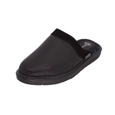 Pantuflas de Piel Stahl 1808 color Negro para Hombre