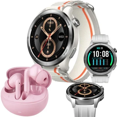 Smartwatch FILWANS GTR Lite Plata con Audífonos G-Tide L42 Rosa