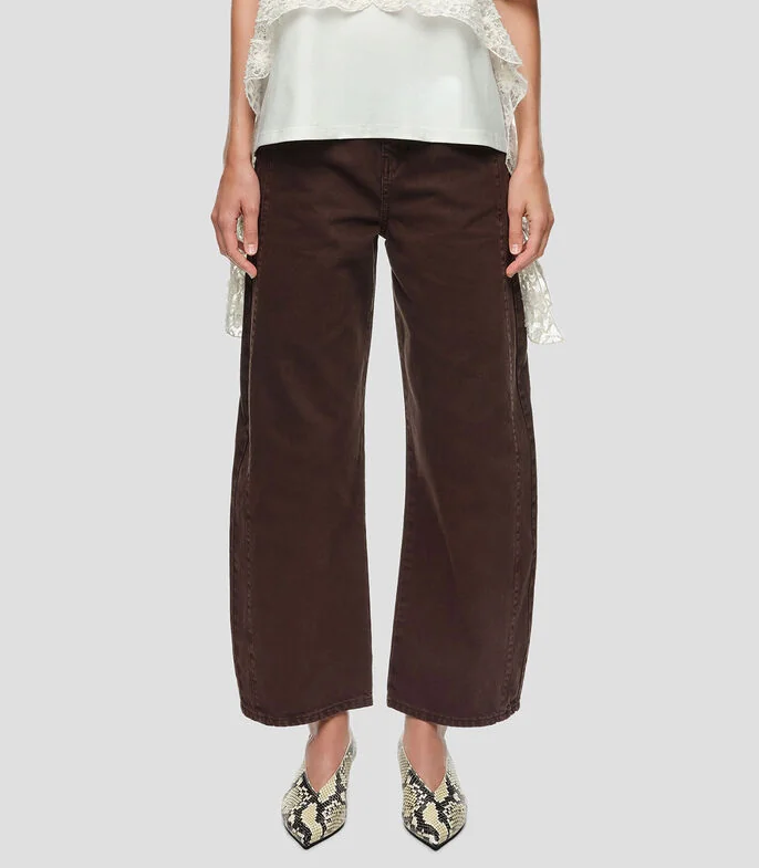 Pantalón denim hebilla Mujer