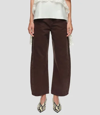 Pantalón denim hebilla Mujer