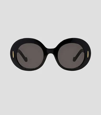 Lentes de sol redondos negros Mujer