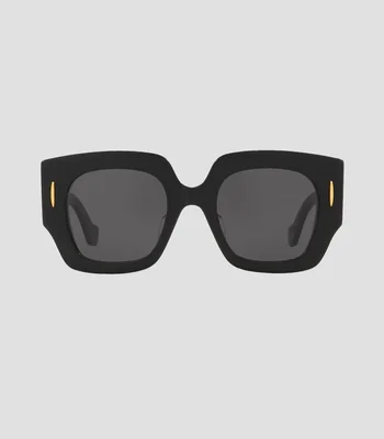 Lentes De Sol Cuadrados Negros Brillante Mujer