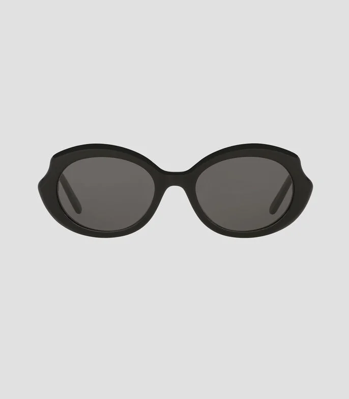 Lentes de sol ovalados negros Mujer