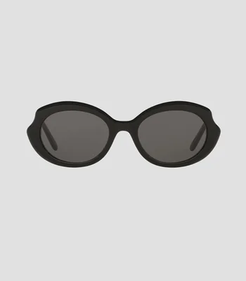 Lentes de sol ovalados negros Mujer