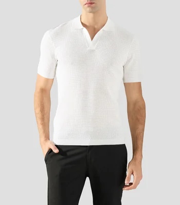 Playera tipo polo manga corta lisa Hombre