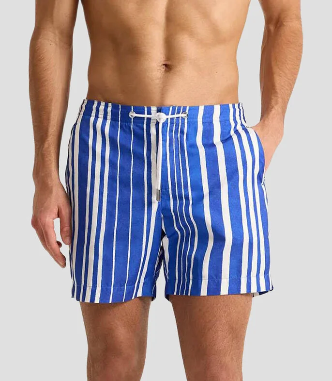 Traje de baño corto a rayas Hombre