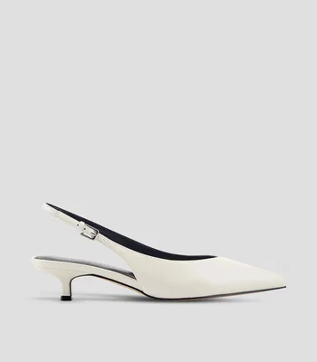 Zapatillas slingback de tacón bajo de media luna Mujer