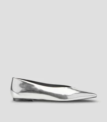 Flats de piel metalizada Mujer