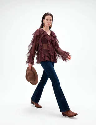 Blusa manga larga para mujer