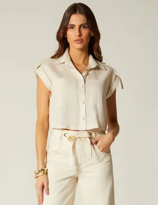 Blusa camisera Lujo Natural manga Corta para mujer