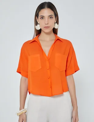 Blusa camisera Sin familia o colección manga Al Codo para mujer