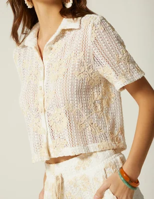 Blusa Siena Resort manga Corta para mujer