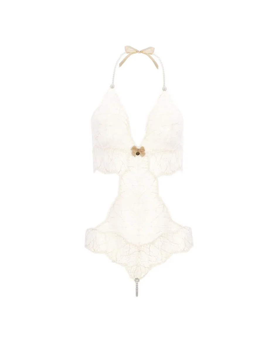 Body cuello Halter escote V para mujer