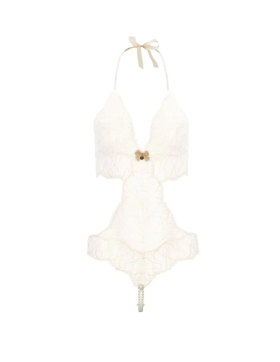 Body cuello Halter escote V para mujer