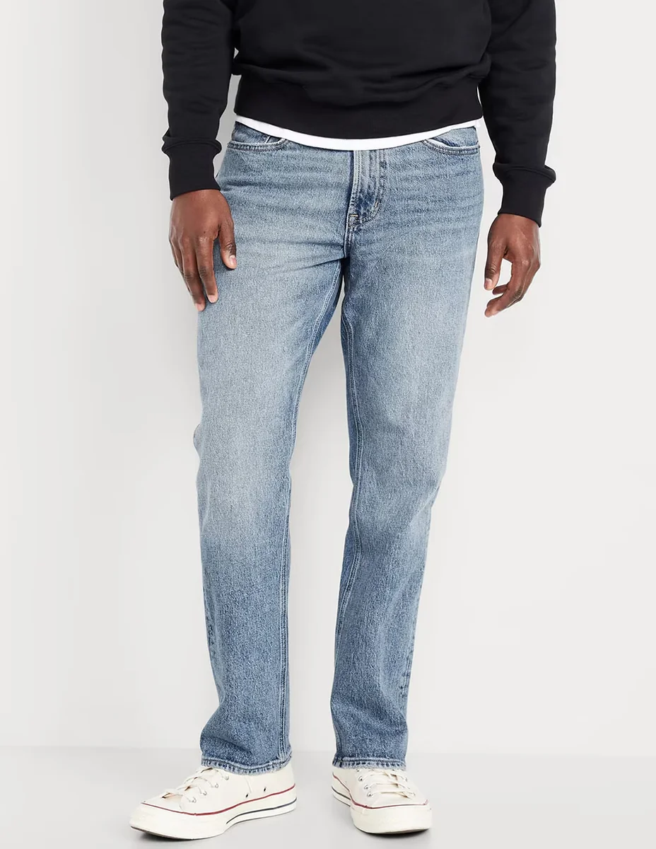 Jeans regular lavado claro para hombre