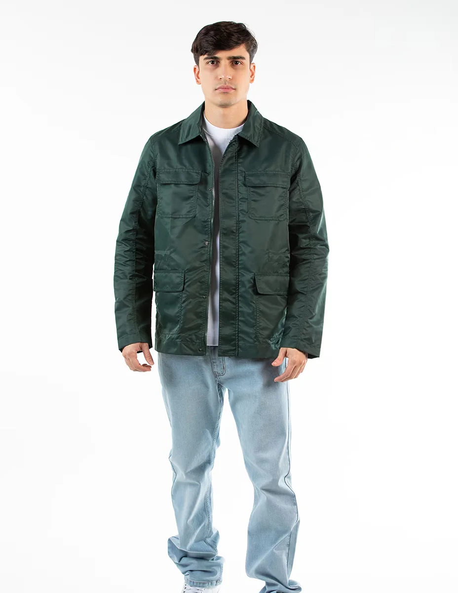 Chamarra casual con bolsillos para hombre