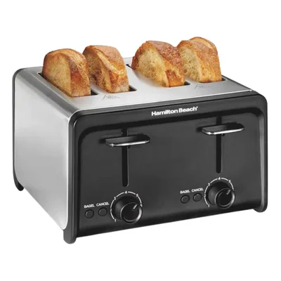 Tostador De 4 Reb Acero Inoxidable/negro Hamilton Beach 24997f