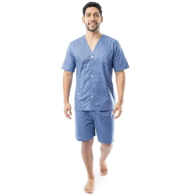 Conjunto de pijama Fruit of the Loom talla grande azul medio