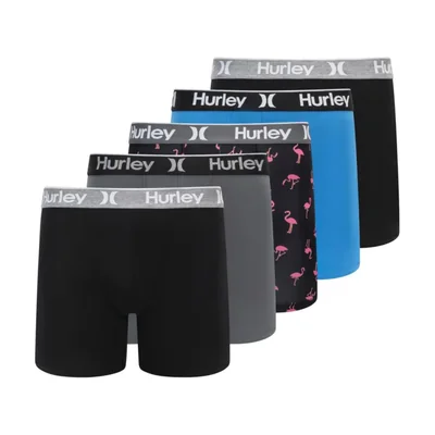 Bóxers Hurley XL (talla extra grande) pack de 5 – Flamingo azul