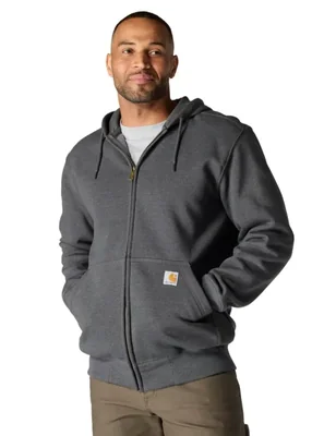 Sudadera para hombre Carhartt talla XL color gris carbón con cremallera completa