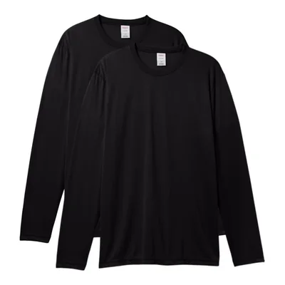 Camiseta Hanes de manga larga Cool Dri UPF 50+ para hombre (paquete de 2)