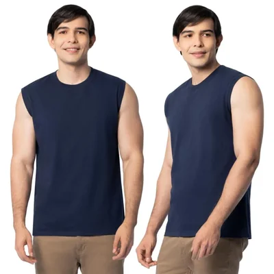 Camiseta sin mangas Fruit of the Loom 2 unidades azul marino talla M