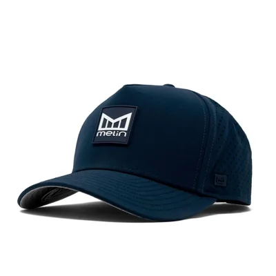 Gorra melin Odysea Stacked Hydro azul marino para hombre con cierre snapback
