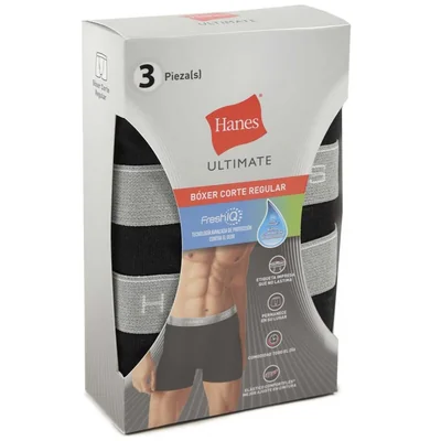 Bóxer Regular 3 Pack Hanes para Hombre Modelo Elo 2822S01S01