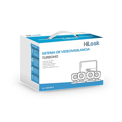Kit De Video Vigilancia Hilook Lite Con 4 Cámaras Metálicas Full Hd/ 2 Mp/ 1 Tb