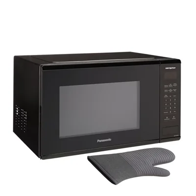 Combo Microondas Panasonic Nn-sb636bruh Inverter De 36 Litros (1.3ft³ / 1100w) Color Negro + Guante De Cocina.