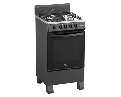 Estufa Midea de Piso 20 Pulgadas 4 Quemadores de Gas MGS20FS1BIABB Termocontrol