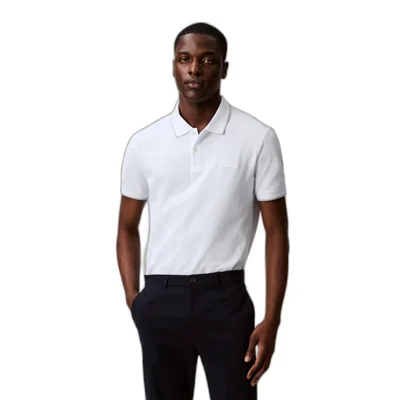 Polo Calvin Klein De Piqué Elástico Con Punta Lisa Color Blanco - Venta Internacional.