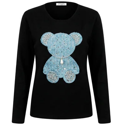 Suéter Estampado de Oso Philosophy Woman para Mujer Casual