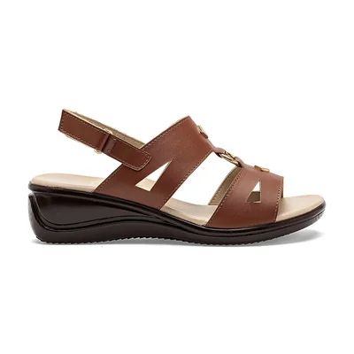 Sandalia cuña para Mujer marca Pravia Camel cod. 140929