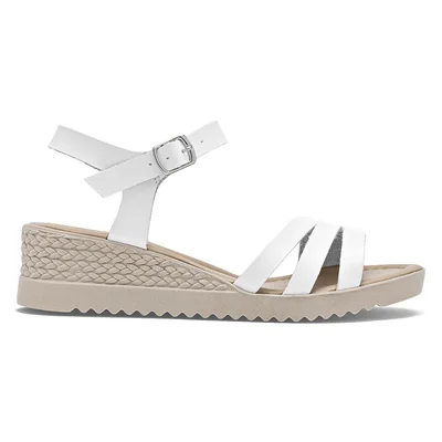 Sandalia Cuña Confort para Mujer marca Pravia Blanco cod. 126483