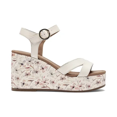 Sandalia cuña para Mujer marca Lady Paulina Marfil cod. 140516