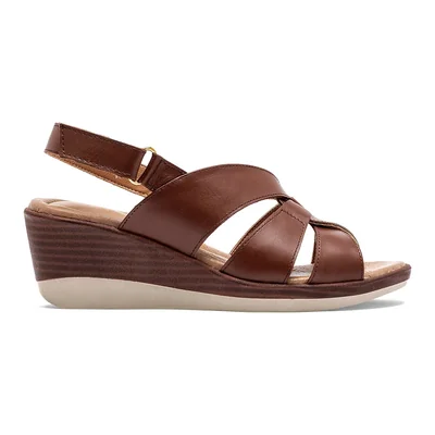 Sandalia con cuña para Mujer marca Cruz Shoes Camel cod. 126045