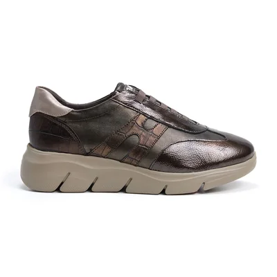 Tenis Casual Elástico Frontal 24 Hrs Dorado para Mujer