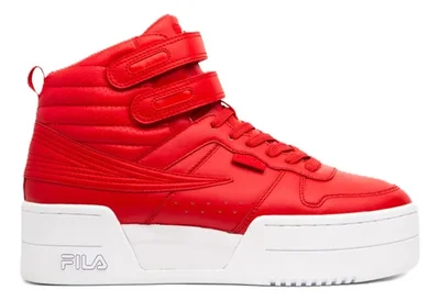 Tenis Fila F-14 Lifted Dama Moda Chuncky Rojo Liso